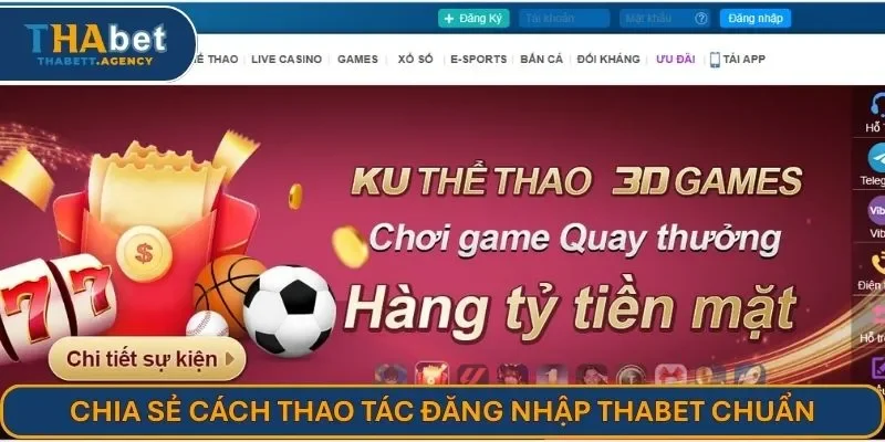 Chia sẻ cách thao tác đăng nhập THABET chuẩn